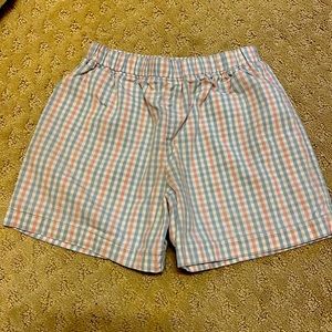 The Beaufort Bonnet Company pink and blue plaid shorts